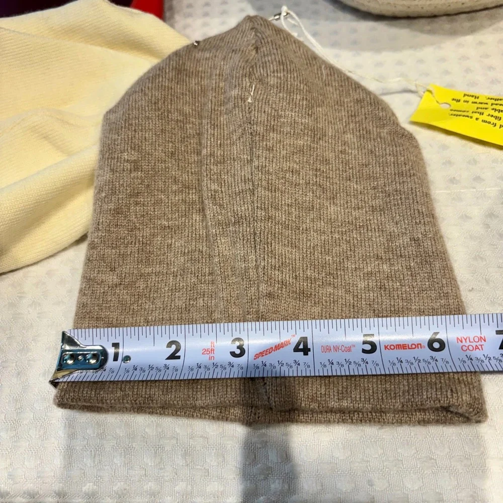 Upcycled Kids 2-pack Merino Wool Beanie Hat Cream Taupe Soft Warm‎ Breathable